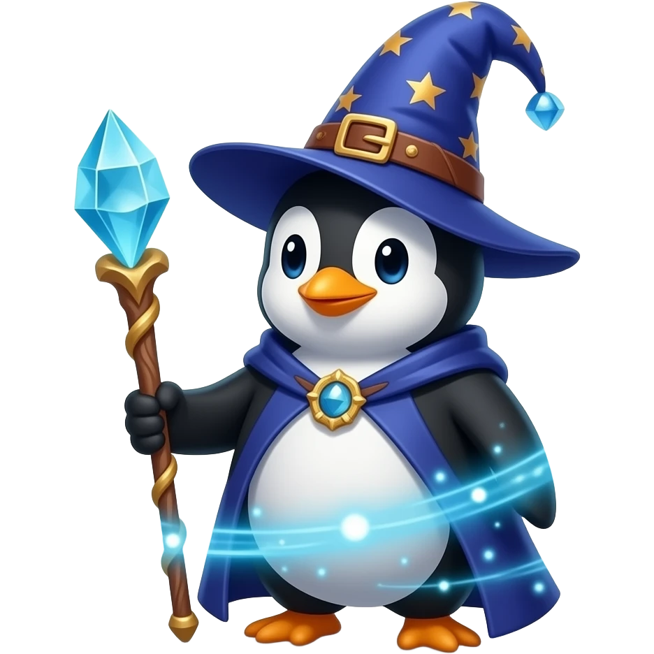 Penguin Wizard emoji
