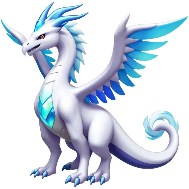 Kyurem-reshiram-Lugia-suicune-hybrid, full body emoji