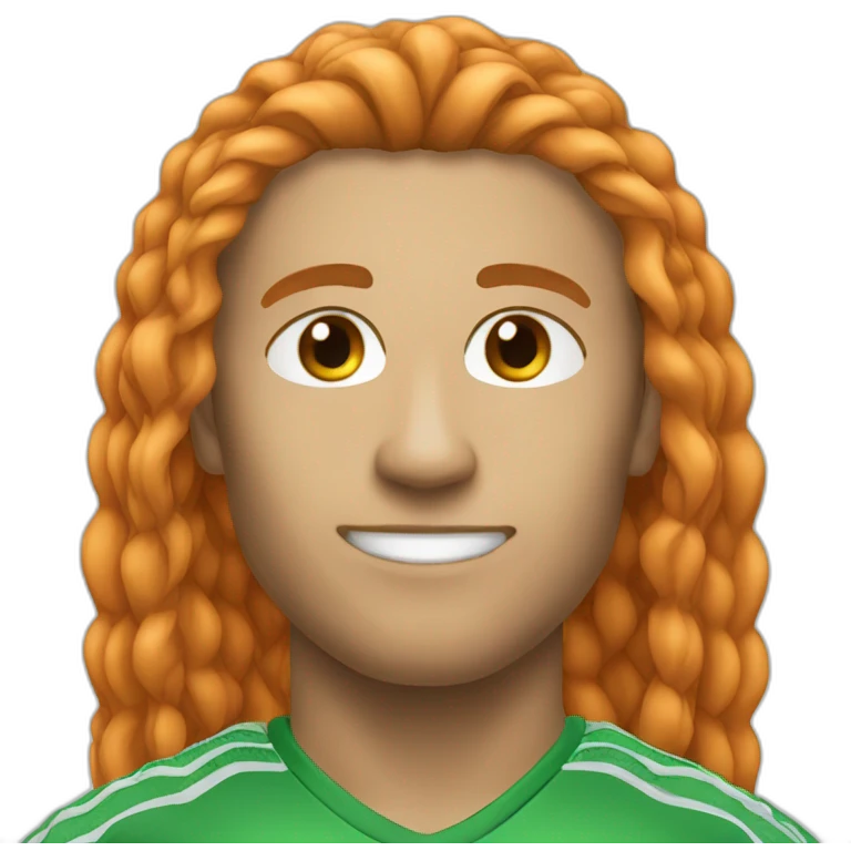Goalkepper orange long hair emoji