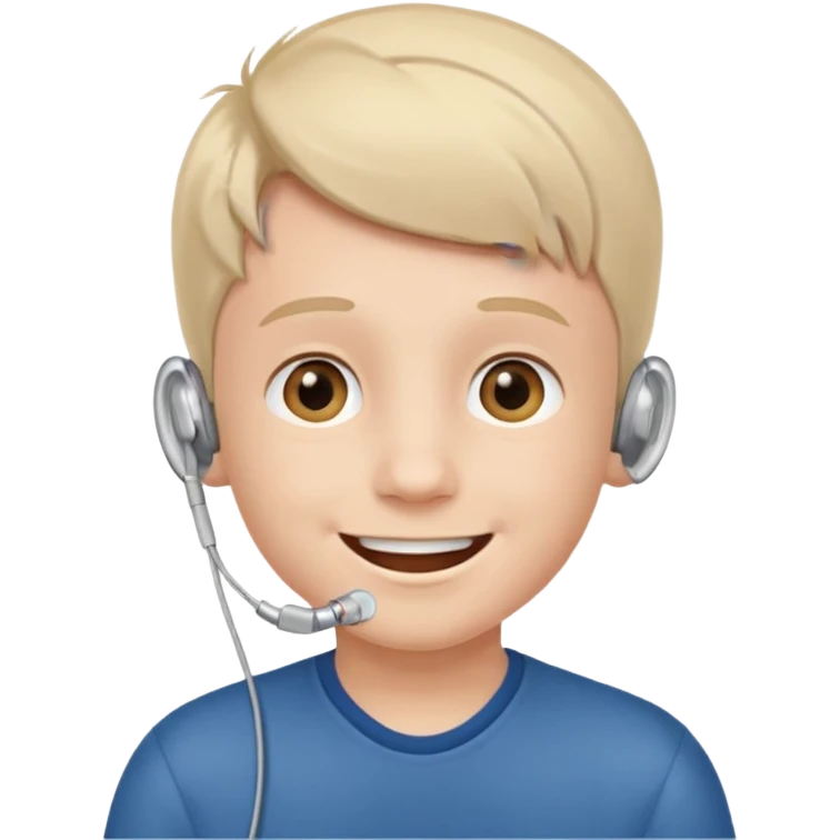 Jongen met en hoor aparaat emoji