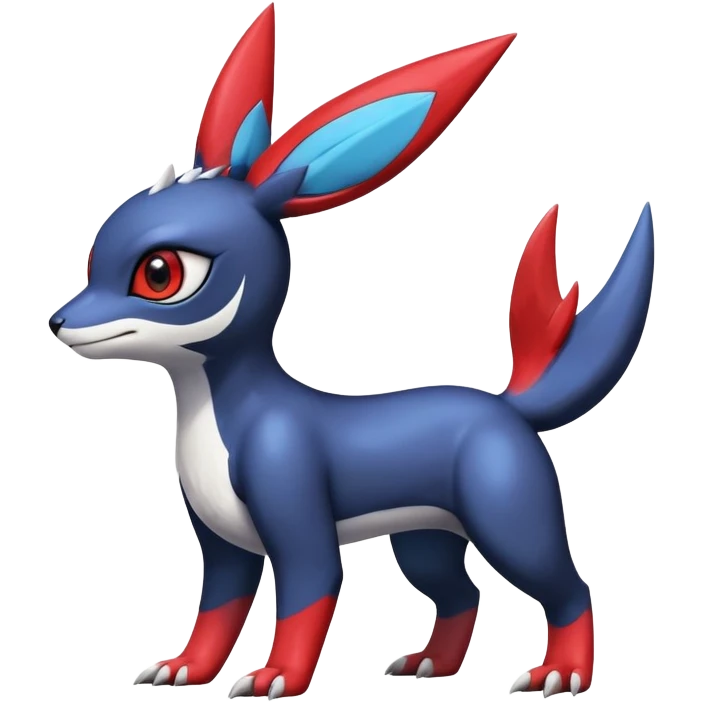  Cute Shiny Exotic Colorful Guilmon-Latias-Koraidon-Umbreon-Fakémon-hybrid-creature (full body)  emoji