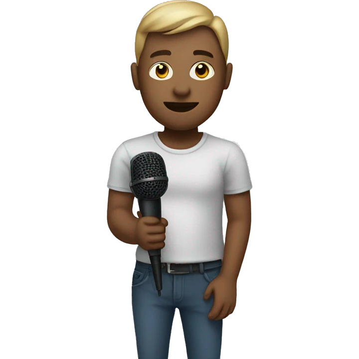 person with mic emoji