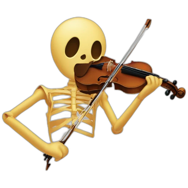 Squelette qui joue du violon emoji
