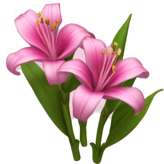 Pink lilie flowers  emoji