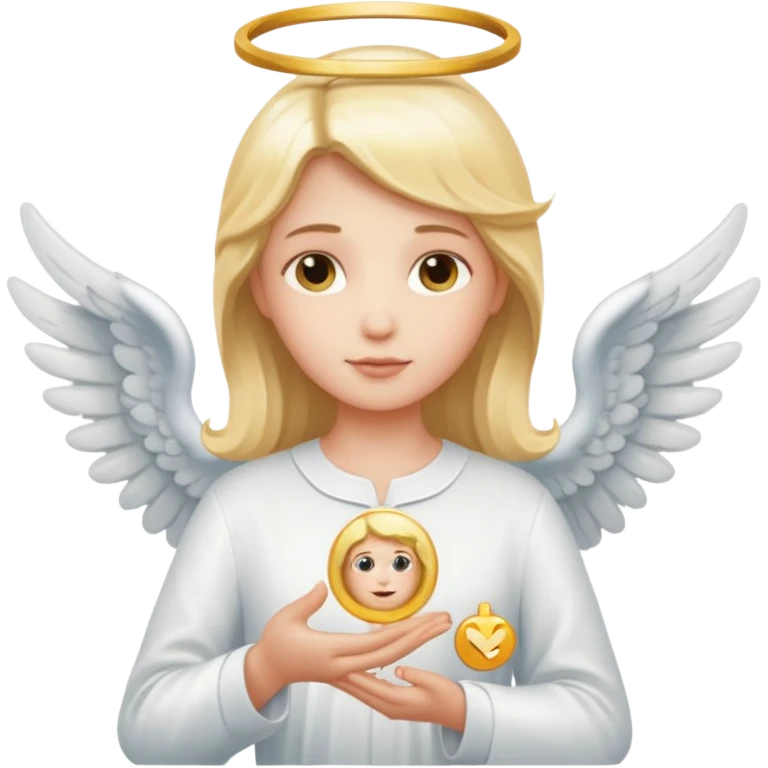 create an angel with a "share" button in its hand emoji