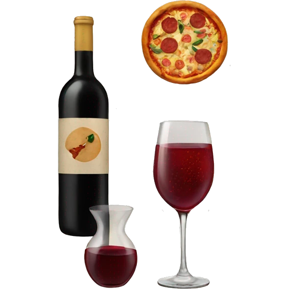 Wine and pizza emoji