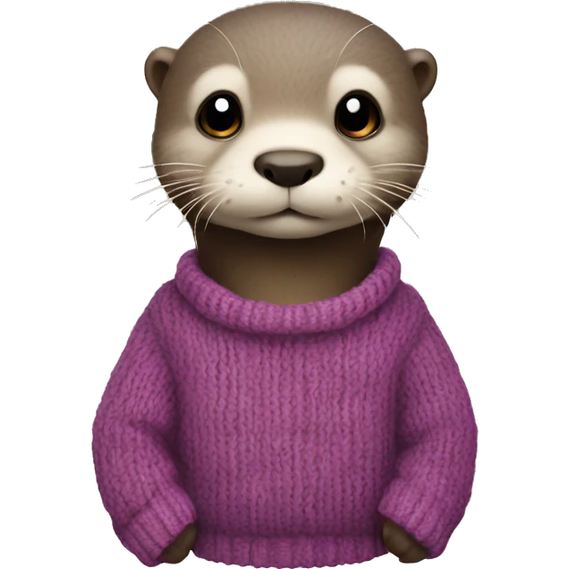 Cute otter with a knit sweater emoji