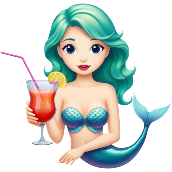 Mermaid drinking a cocktail emoji