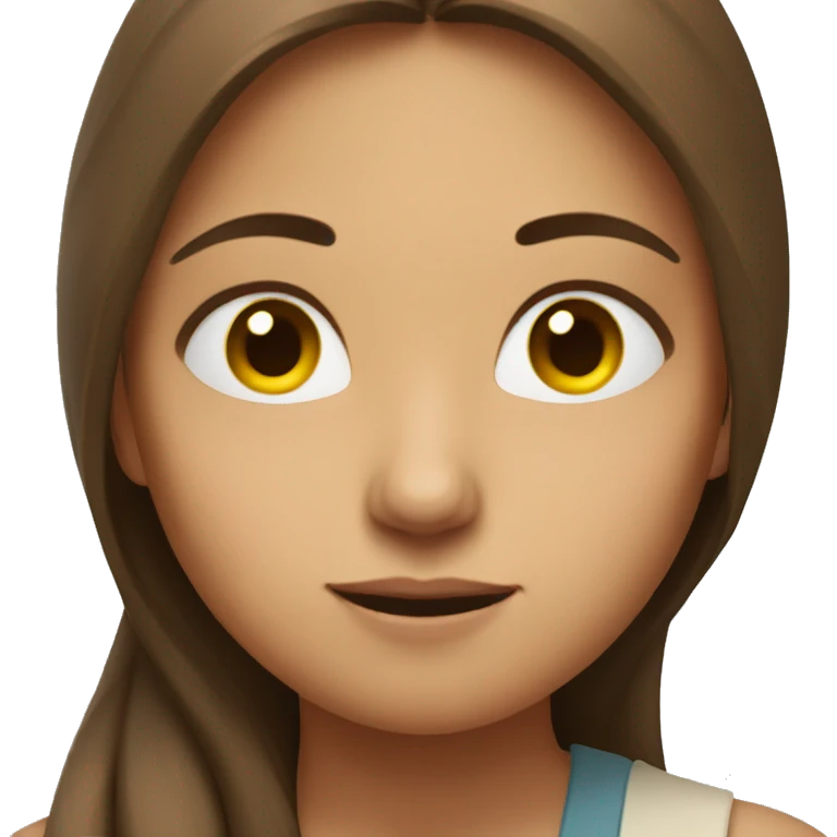 A girl with long brown hair meditating emoji