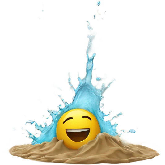 Splashing sea on sand  emoji
