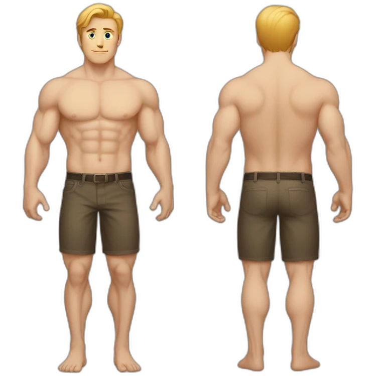 tall white man with muscles handsome emoji