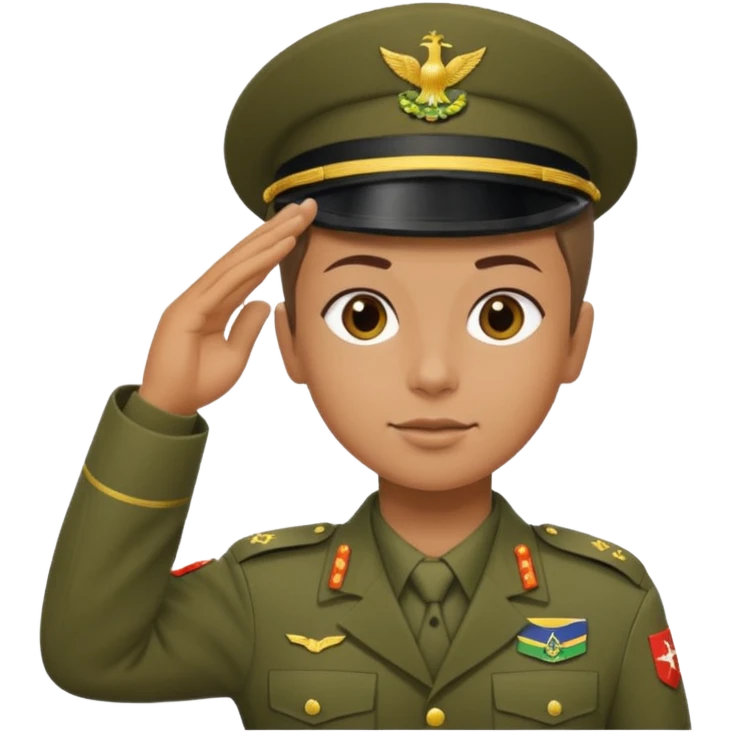 É PRA FAZER O UNIFORME DO **EXÉRCITO BRASILEIRO** NESSE SOLDADO FAZENDO CONTINÊNCIA  emoji