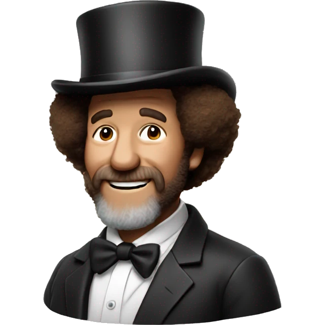Bob Ross with a tophat emoji