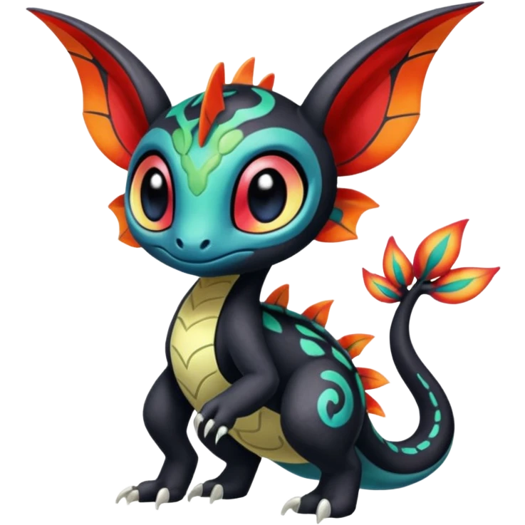 Colorful Exotic Meloetta-Toothless-Salandit-Stitch-Fakémon-creature-hybrid emoji