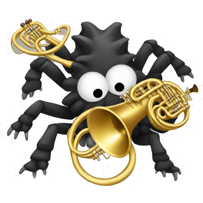 45 tarantulas playing the french horn emoji