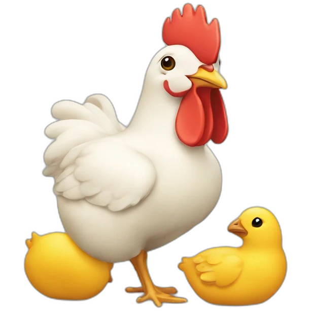 Un poussin avec une vache emoji