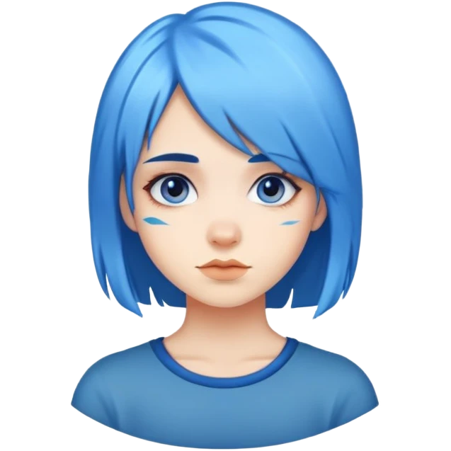 girl with blue hair emoji
