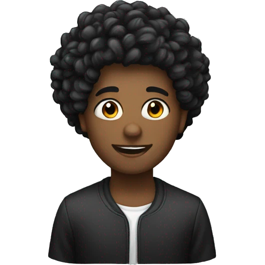 Preto com cabelo cortado  emoji