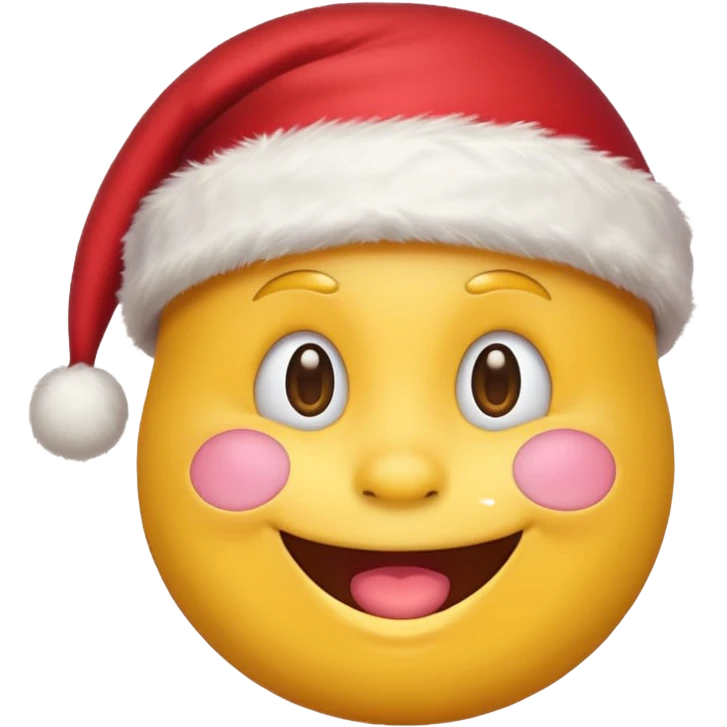 Smiling emoji with santa hat on emoji
