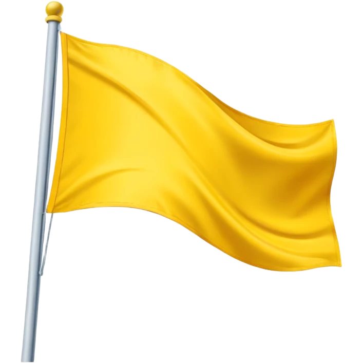 Solid yellow INDYCAR flag blowing in wind emoji
