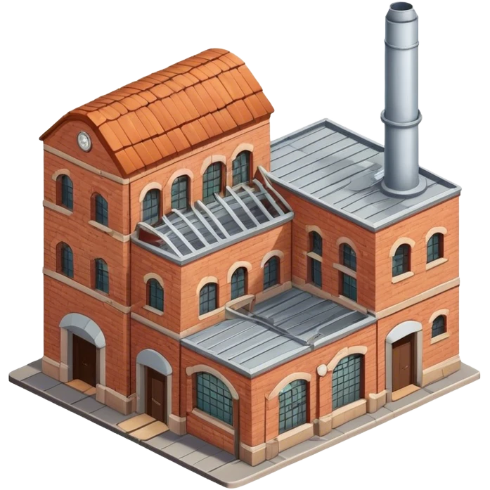 Isometric old bread factory  emoji