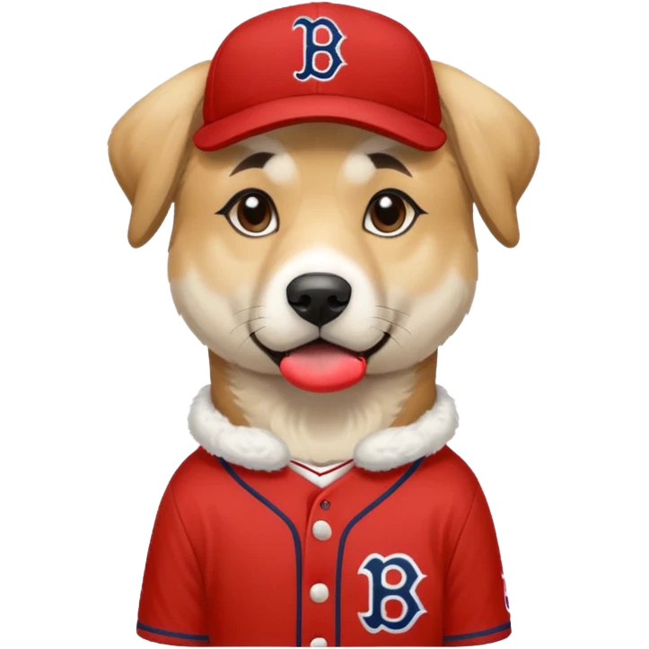 Anatolian Shepherd wearing a Red Sox jersey  emoji