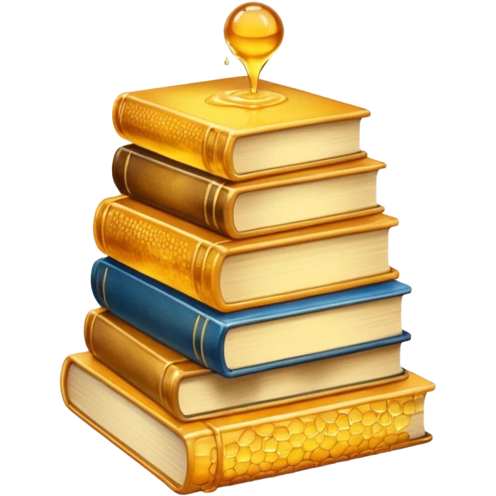 Stack of books made out of honey  emoji