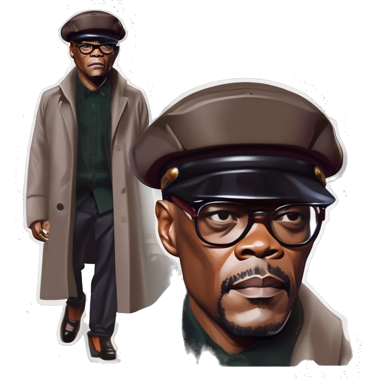 samuel l jackson serious wearing shirt and beret emoji