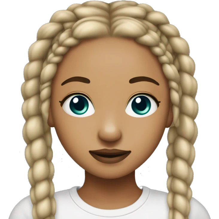 light skin girl with knotless braids and a nose piercing  emoji