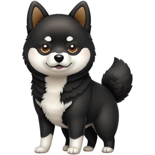 Cute black Shiba Inu full body emoji