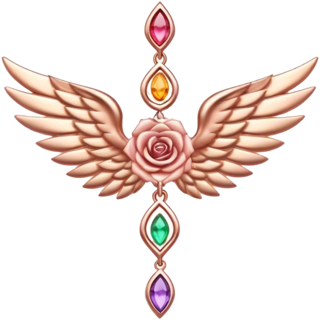 Rose gold wing of the chakra spirituality emoji