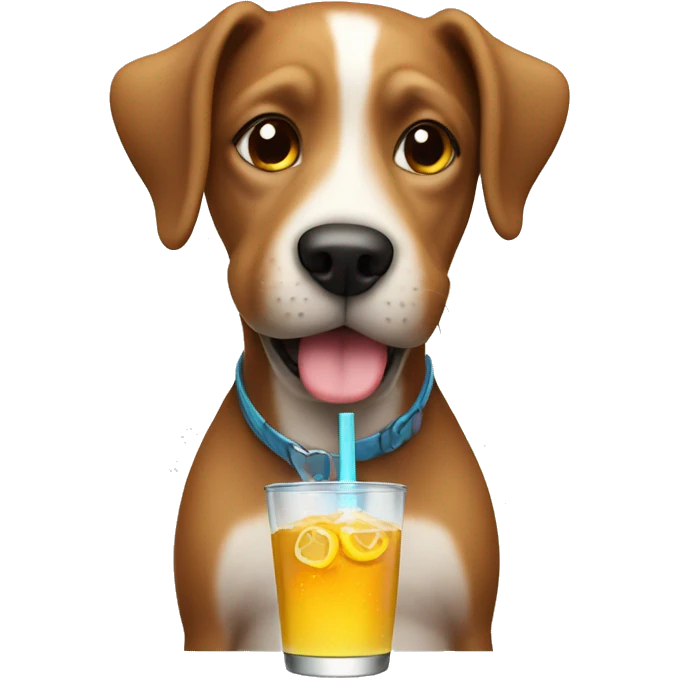 Dog with a drink emoji