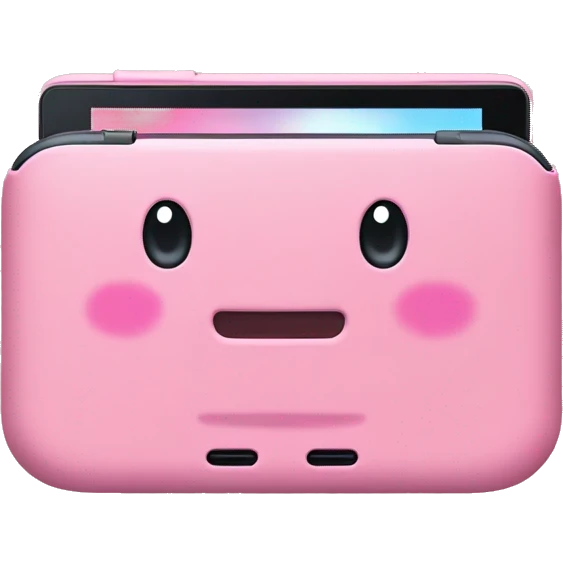 nintendo switch pink with screen emoji