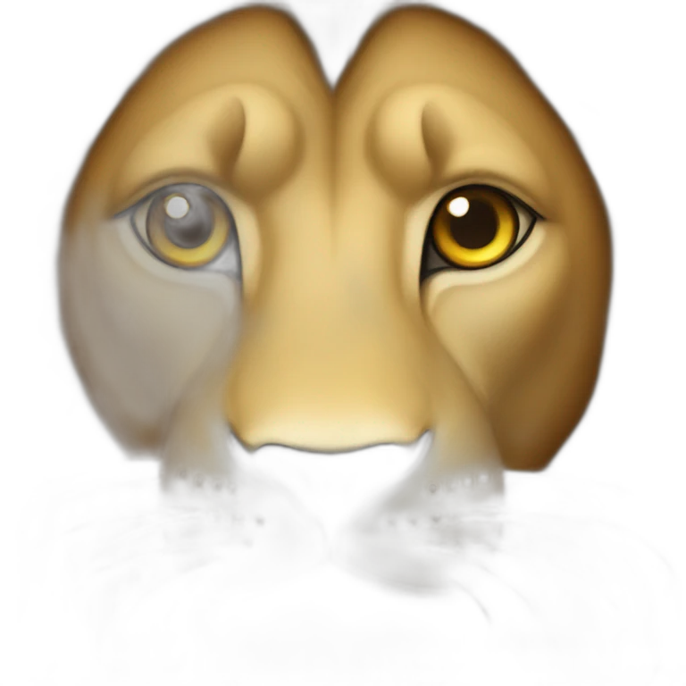 lion with eye hearts emoji