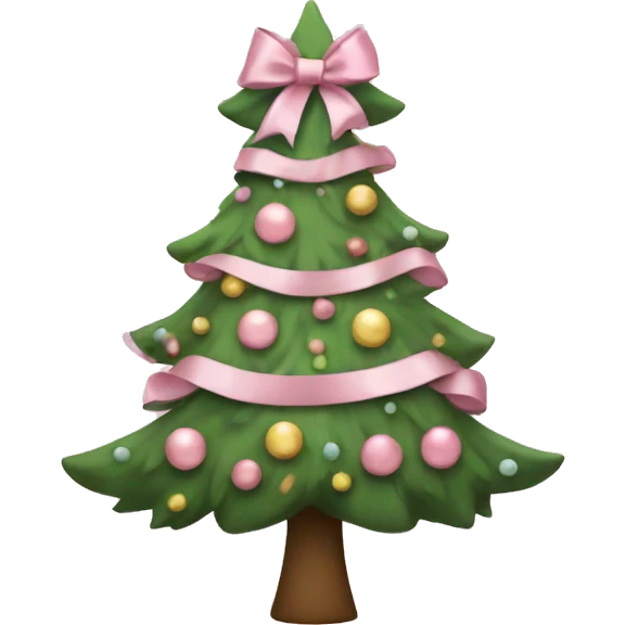 christmas tree with pale pink bows  emoji