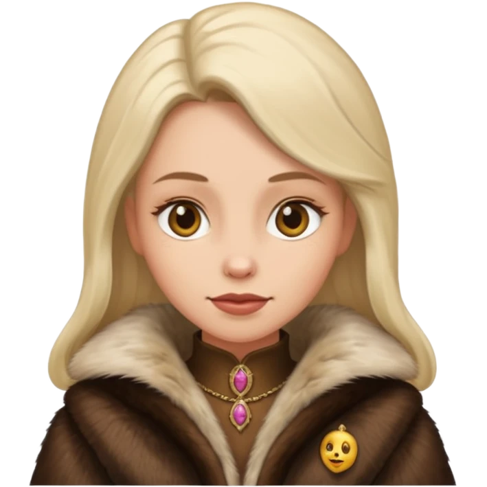 норковая Шуба женская анимированный эмодзи, средневековье emoji