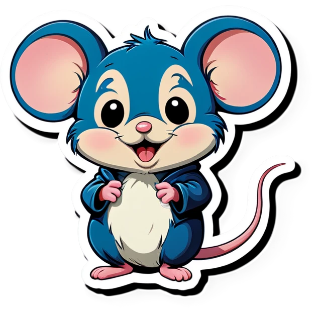 Cute mouse saying “please!” emoji