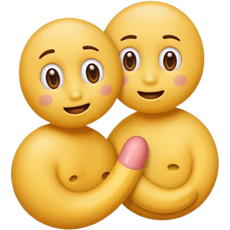 Yellow round emojis that both have penises doing sexual acts emoji