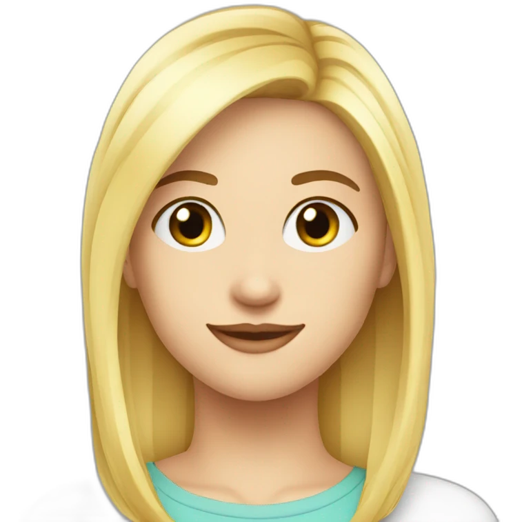 Sweet Smart rounded face blonde wiith half tg emoji