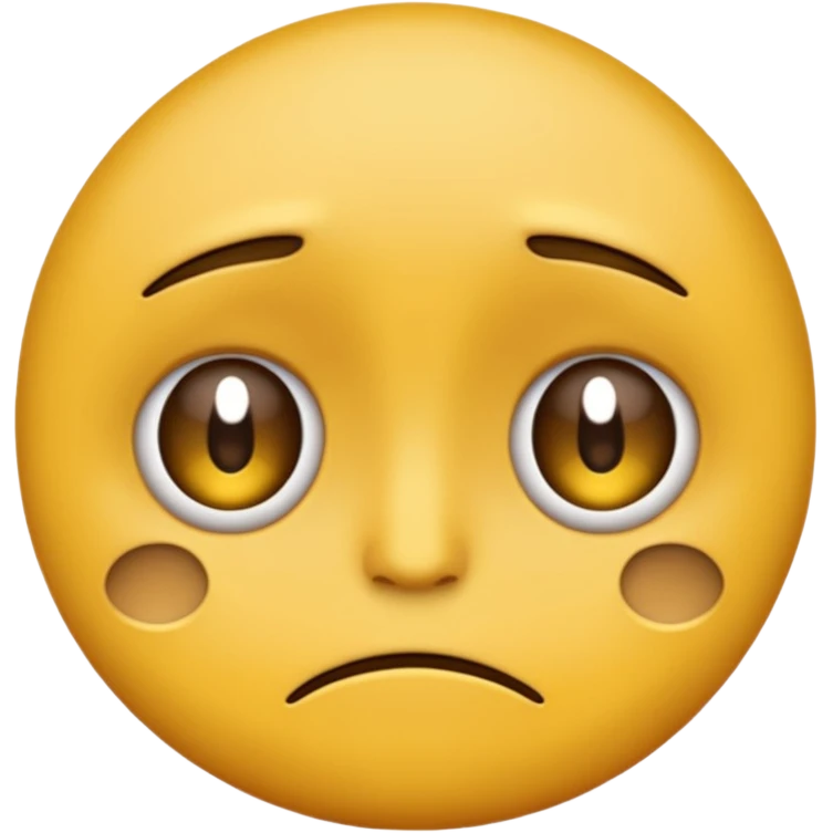 darkened yellow emoji face with wide, sad eyes and a frown emoji
