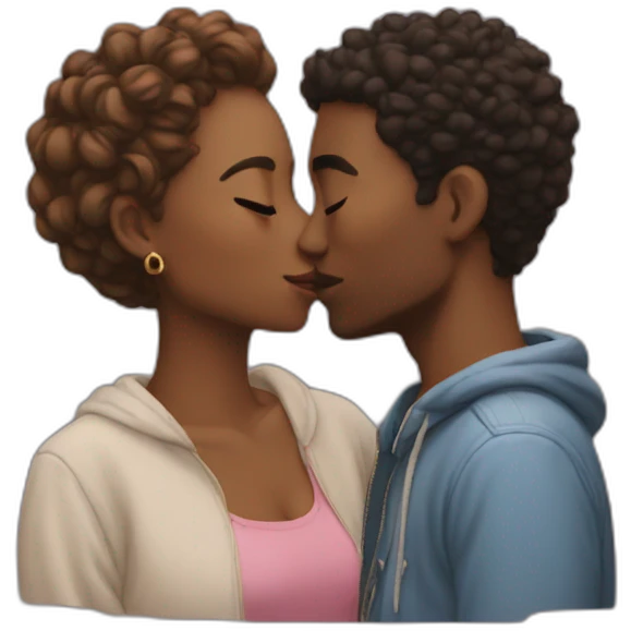 Aesthetic Couple kissing  emoji