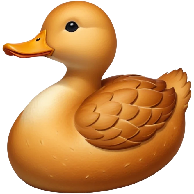 loaf of gluten bread in the shape of a duck, detailed bread texture emoji