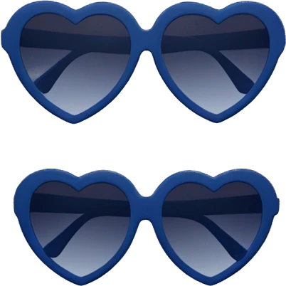 Navy blue heart shaped sunglasses  emoji