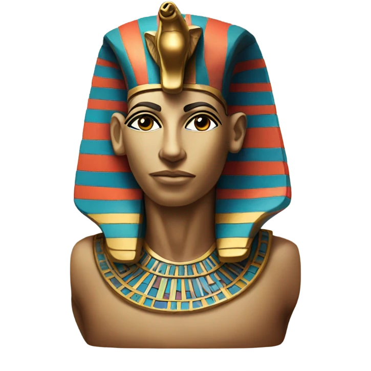 colourful statue of egypt god with cobra
face emoji