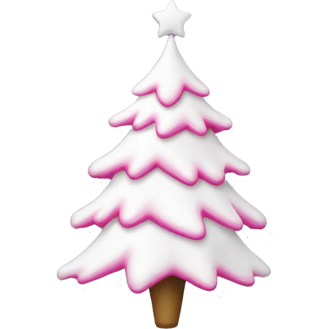 A white Christmas tree with pink decoration  emoji