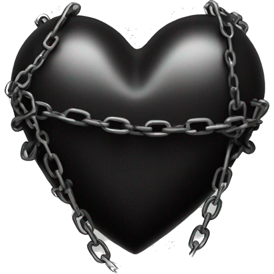 Black heart with chains around it. Make it submissive looking emoji