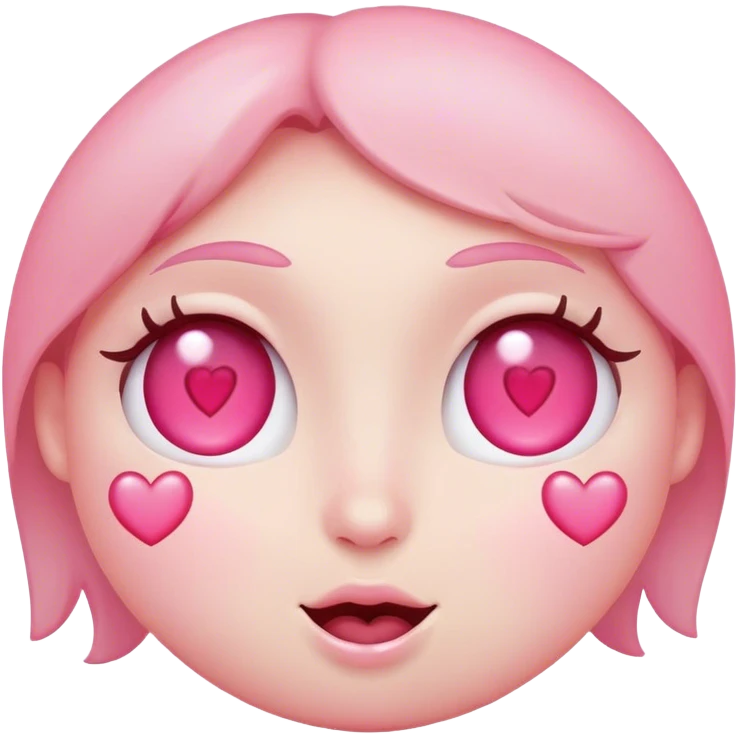 Pink heart eyes blushing face  emoji