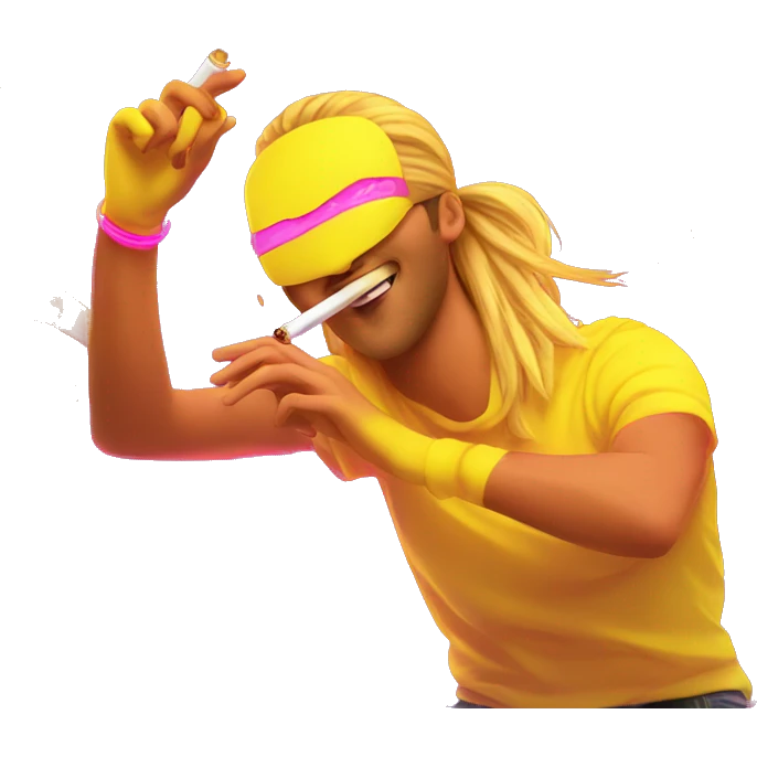 Rave party dancing neon smoking emoji