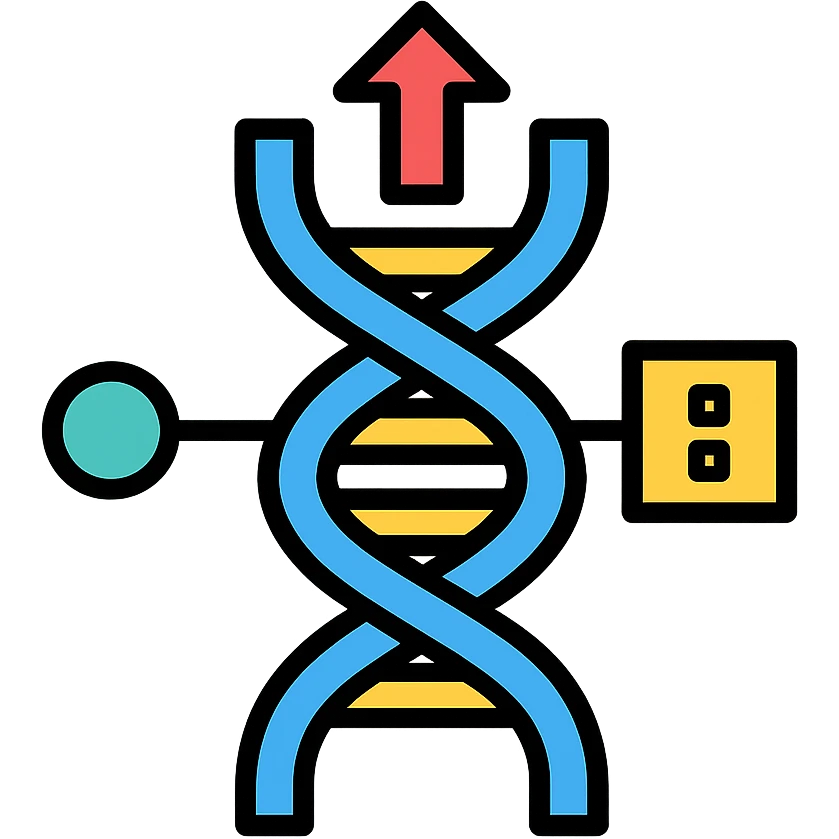 USB logo reimagined as a DNA double helix, with cybernetic and digital design elements, icon style emoji