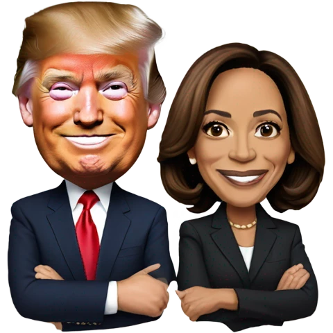 Kamala Harris with trump emoji
